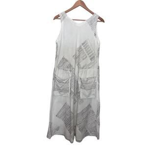 Vintage Cygne Design Dianne B White Sleeveless Midi Dress Sz Medium Large